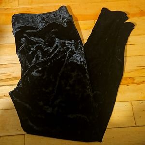 LOGO Black Velvet Leggings